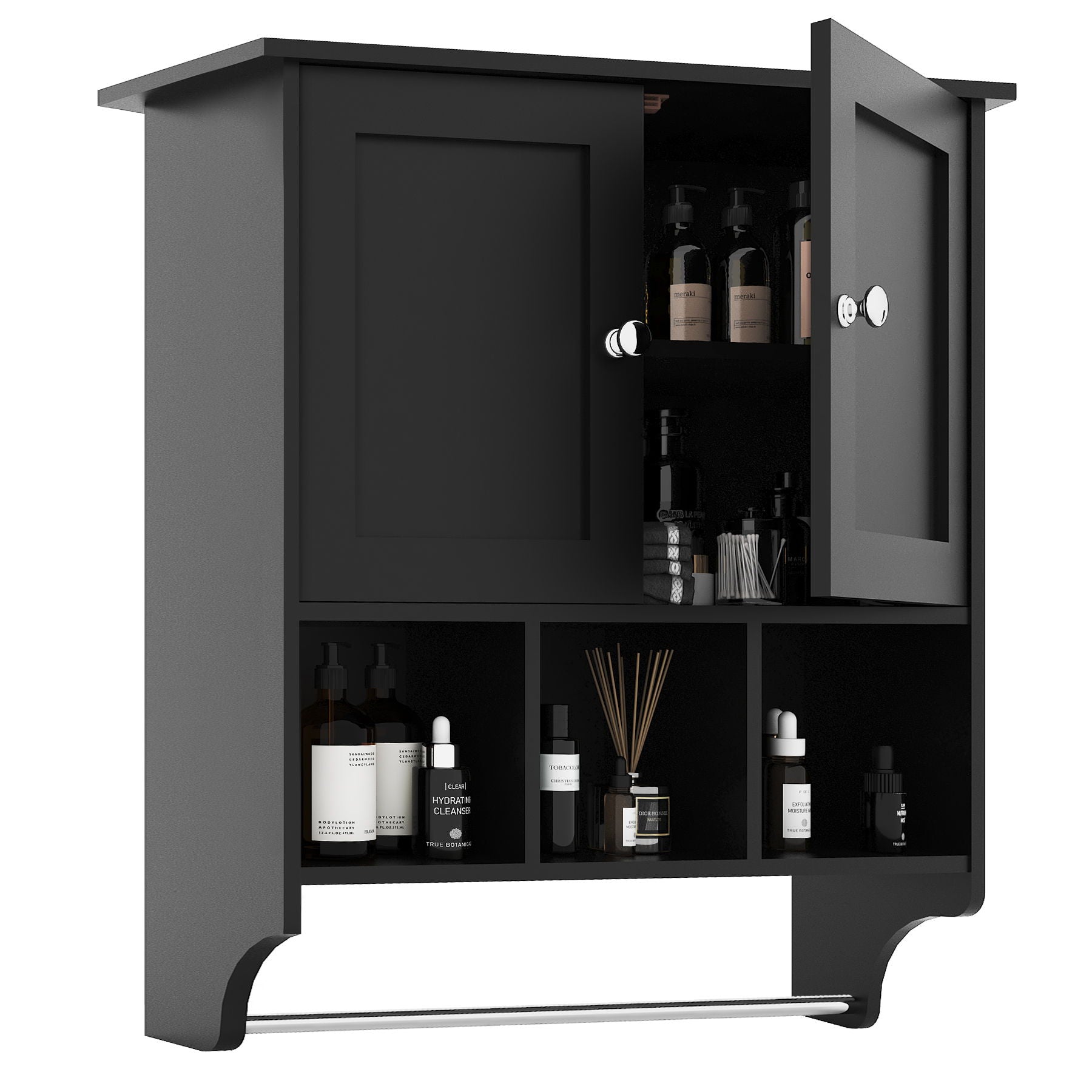 Wall-Mounted Storage Cabinet - Black
