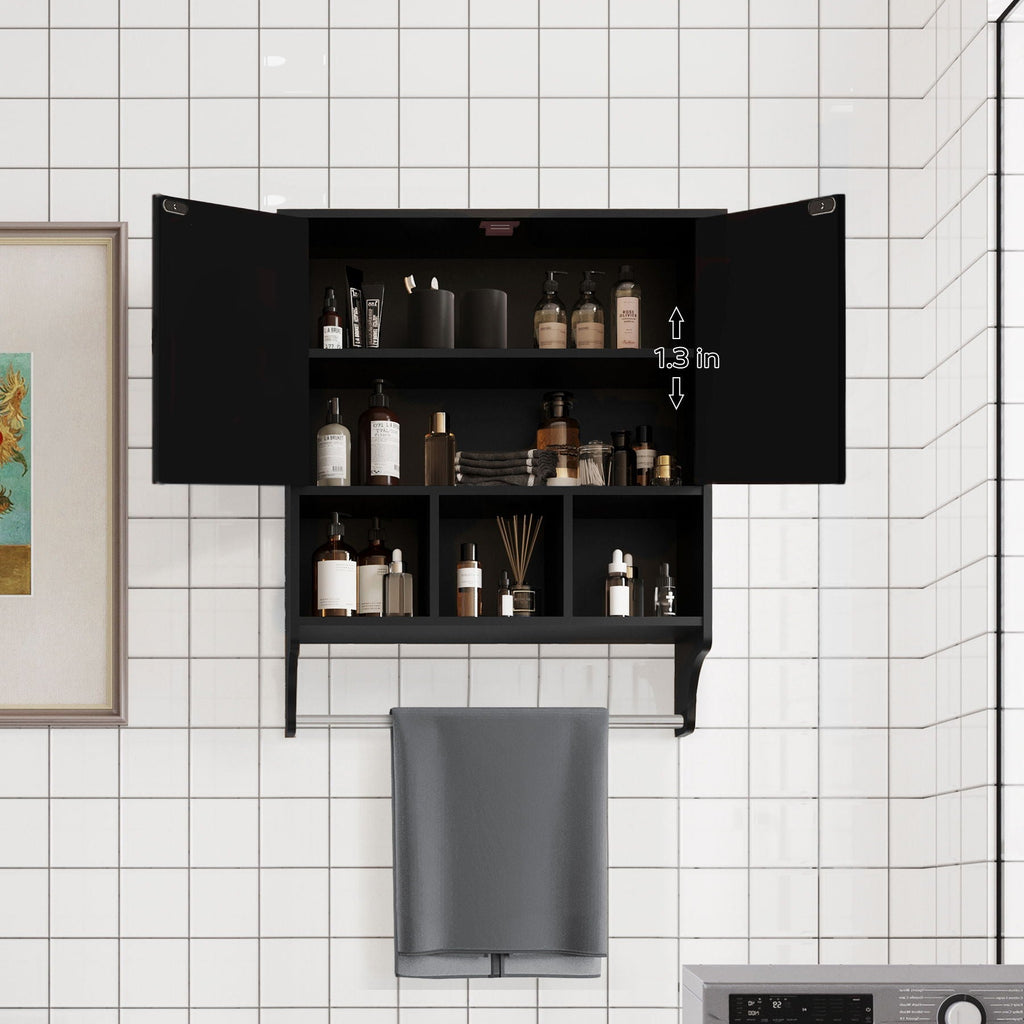 Wall-Mounted Storage Cabinet - Black