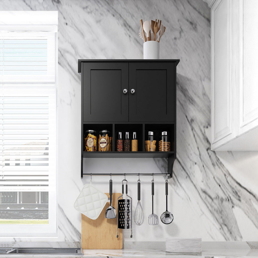 Wall-Mounted Storage Cabinet - Black